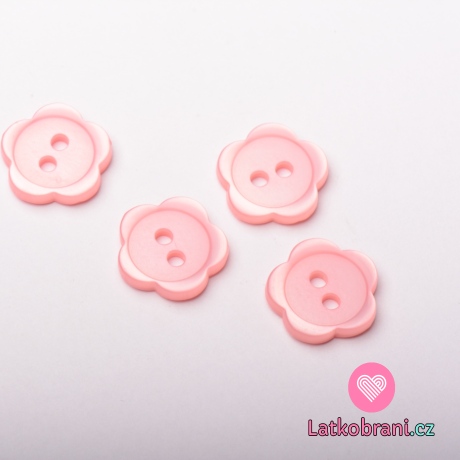 Knoflík dětský, kytička světle růžová - střední