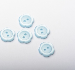 Knoflík dětský, kytička modrá - střední
