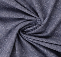 Teplákovina počesaná jeansově modrá s třpytivými nitkami