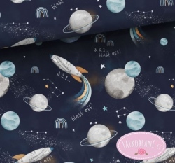 Bavlněné plátno kosmický raketoplán ve vesmíru