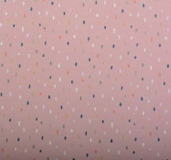 Úplet potisk nepravidelné barevné puntíky na pastelově růžové