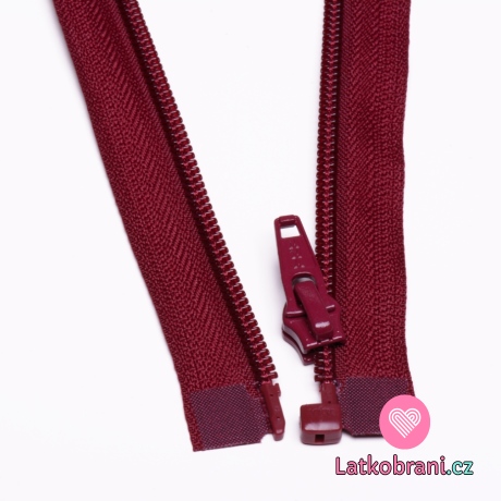 Zip spirálový dělitelný vínový 40cm