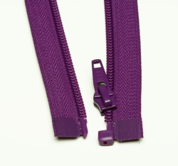 Zip spirálový dělitelný fialový 50cm