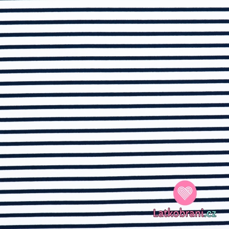 Úplet potisk modro - bílý proužek