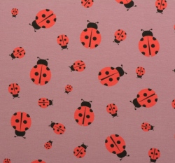 Úplet potisk berušky na tmavě růžové