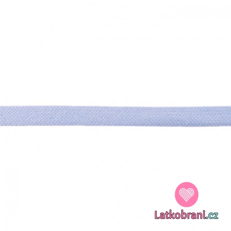 Bavlněná plochá šňůra světle modrá