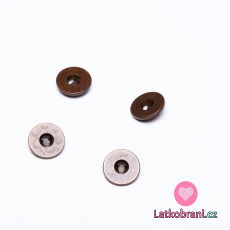 Knoflík kulatý, matný, bronzový 
