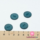 Knoflík kulatý, modrý s lístečky