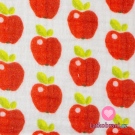 Dvojitá gázovina / mušelín jablíčka na ecru