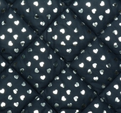 Prošev se stříbrnými srdíčky na námořnicky modré