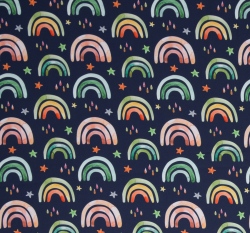 Softshell s fleecem duha na tmavě modré 