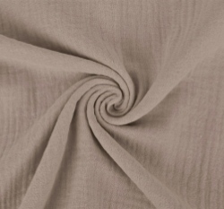 Dvojitá gázovina / mušelín jednobarevný taupový