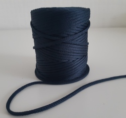 Šňůra oděvní kulatá  PES 4 mm temně modrá