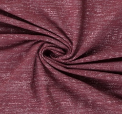 Teplákovina počesaná bordó se třpytivými nitkami