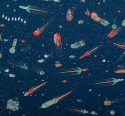 Úplet potisk vesmirná galaxie na jeansově modré