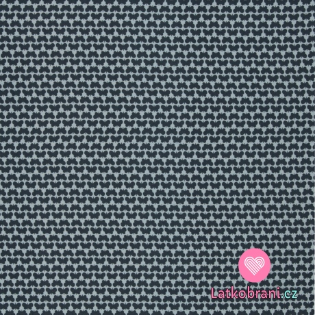 Viskóza drobní motýlci na modré