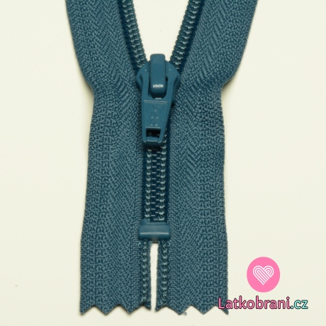 Zip spirálový nedělitelný jeansový tmavší 15 cm