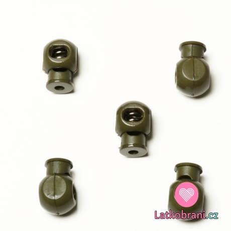 Brzdička s jedním otvorem khaki zelená