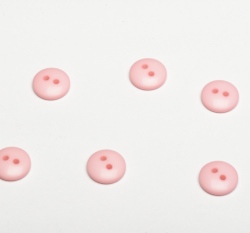 Knoflík hladký, lesklý světle růžový