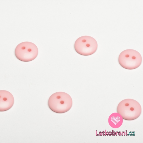 Knoflík hladký, lesklý světle růžový