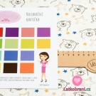 Bavlněný flanel potisk medvídci mezi hvězdičkami na ecru