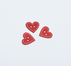 Knoflík vánoční srdíčko červené