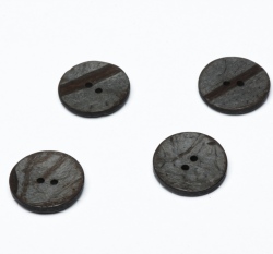 Knoflík z kokosu, kulatý, černý 23 mm