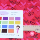 Úplet potisk malovaná srdíčka na červeném podkladu