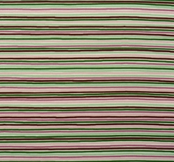 Úplet potisk zelené a růžové proužky na bílé 