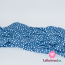 Funkční úplet "mléčné hedvábí" bílé nepravidelné puntíky na modré