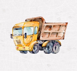 Panel potisk nákladní auto na šedé