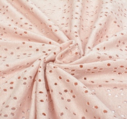 Úplet s dírkovanou výšivkou (madeira) jednobarevný růžový