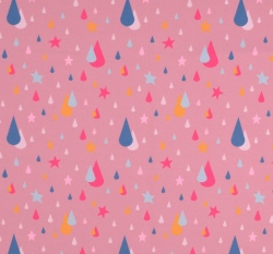 Softshell s fleecem potisk kapky a hvězdičky na růžové