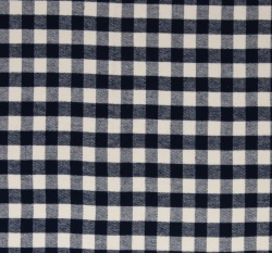 Bavlněný flanel přírodní bílá a tmavě modrá kostka 