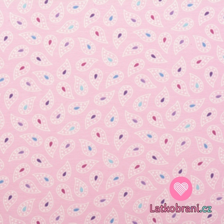 Úplet Paisley růžové