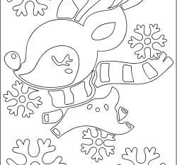 Bílá nažehlovačka sob s vločkami