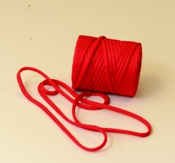 Šňůra kulatá oděvní PES 7 mm červená 