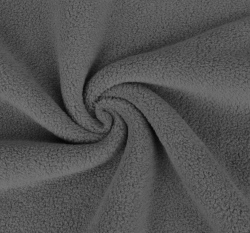 Bavlněný fleece jednobarevný tmavě šedý (sherpa)
