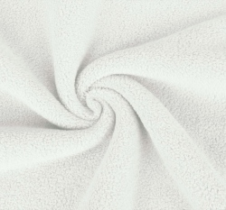 Bavlněný fleece jednobarevný bílý (sherpa)