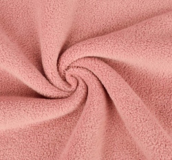 Bavlněný fleece jednobarevný růžový (sherpa)