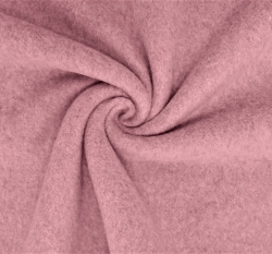 Bavlněný fleece jednobarevný starorůžový  melanž 