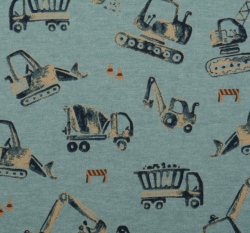 Teplákovina počesaná stavební stroje na modré