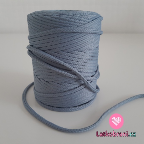 Šňůra oděvní kulatá  PES 4 mm ocelově šedá