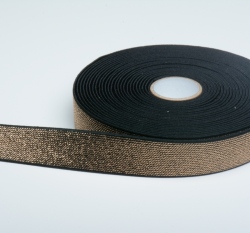 Pruženka ozdobná metalická černo zlatá 25 mm