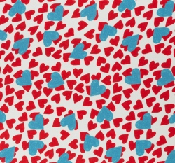 Viskóza srdíčka na bílé