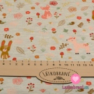 Úplet potisk koloušek, lištička a zajíček v lese na indigově modrém melé