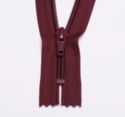 Zip spirálový nedělitelný vínový 15 cm