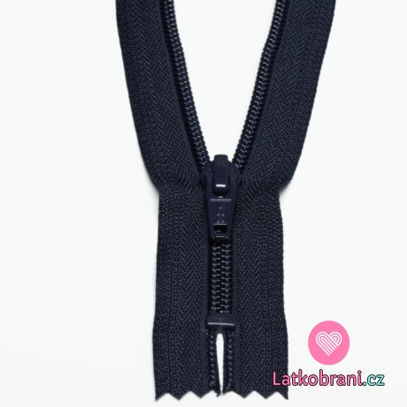 Zip spirálový nedělitelný námořnicky modrý 18 cm