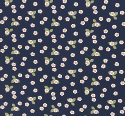 Úplet potisk vintage kvítka na tmavě modré
