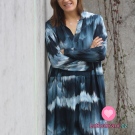 Viskóza potisk modrý "vodopád"